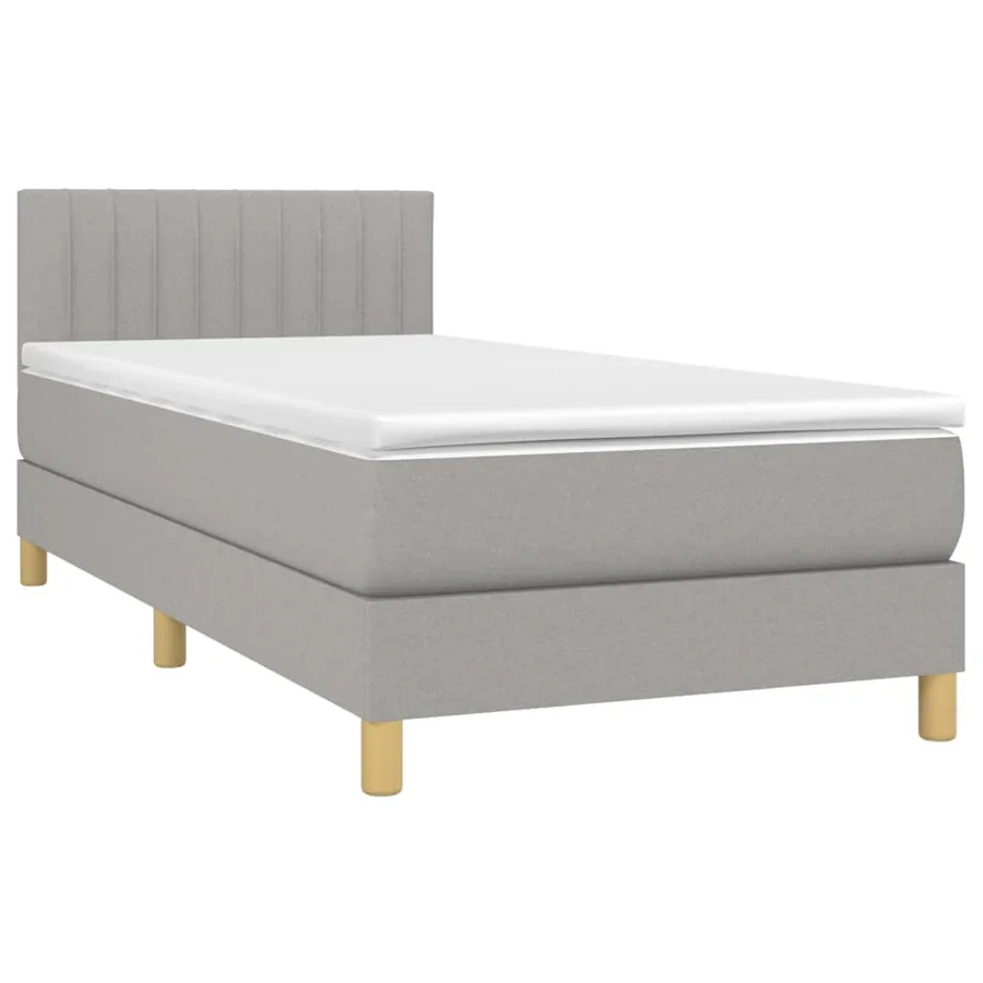 Sommier à lattes de lit avec matelas et LED Gris clair 80x200cm - 4