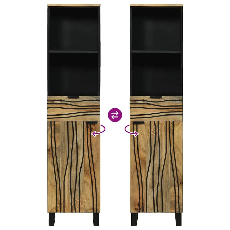 Ensemble de mobilier de salle de bain avec tiroir 3 pcs Marron - 14