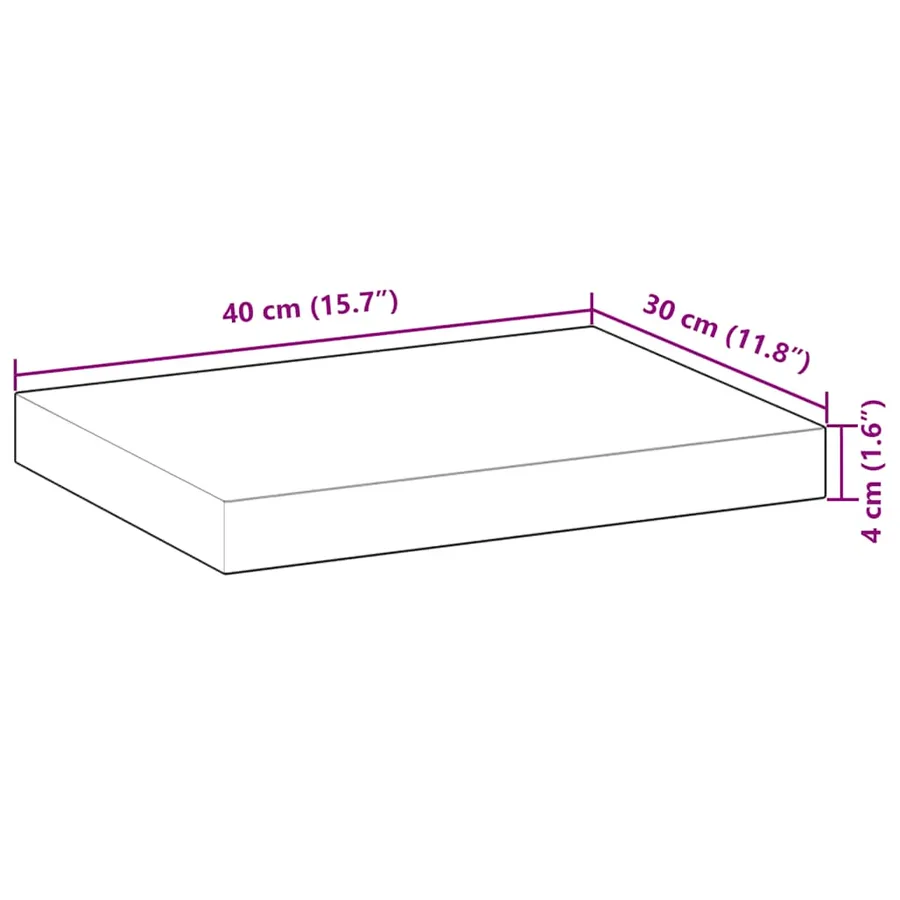 Étagères flottantes 3 pcs 40x30x4 cm acacia massif à l'huile - 9