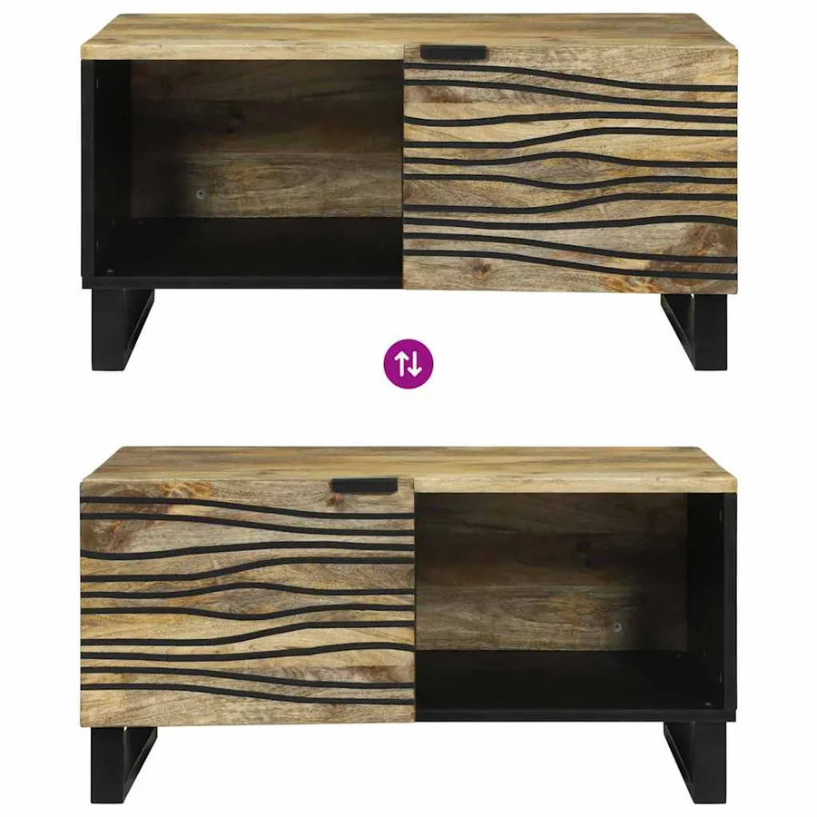 Table basse Naturel 80 x 50 x 40 cm Bois d'ingénierie - 10
