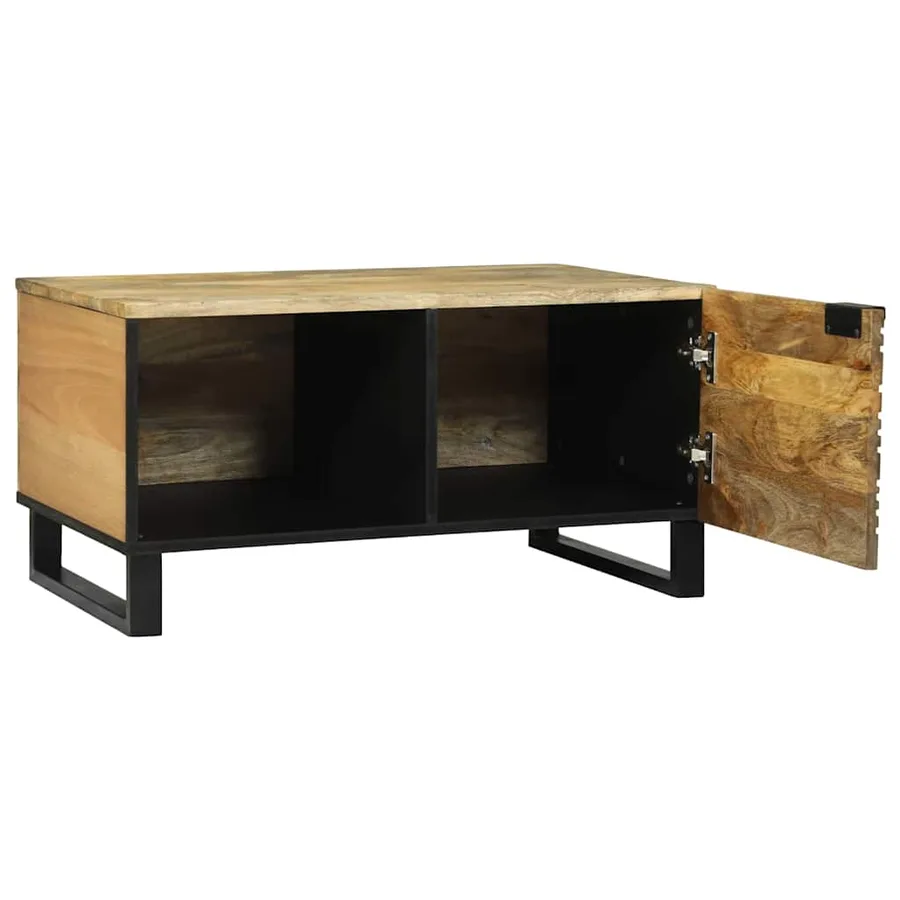 Table basse Naturel 80 x 50 x 40 cm Bois d'ingénierie - 2