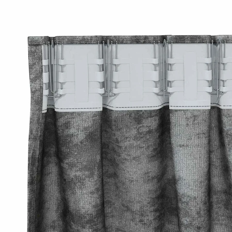 Rideaux en velours 2 pcs Gris 175 x 140 cm Velours - 5