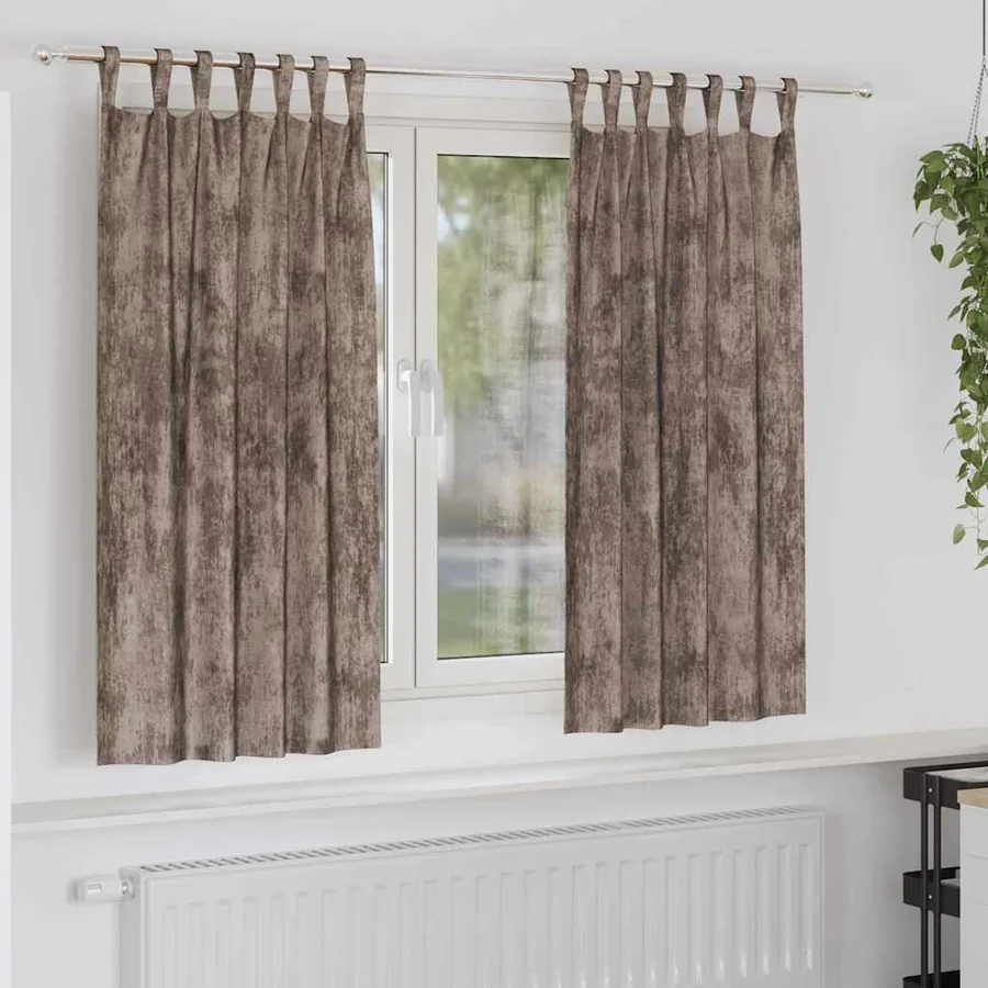 Rideaux en velours 2 pcs Cappuccino 175 x 140 cm Velours