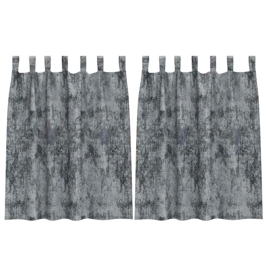 Rideaux en velours 2 pcs Gris Argenté 140 x 140 cm Velours - 2
