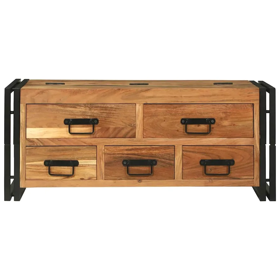 Table basse Marron 90 x 50 x 38 cm Bois d'Acacia Massif - 4