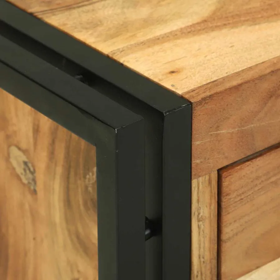 Table basse Marron 90 x 50 x 38 cm Bois d'Acacia Massif - 8