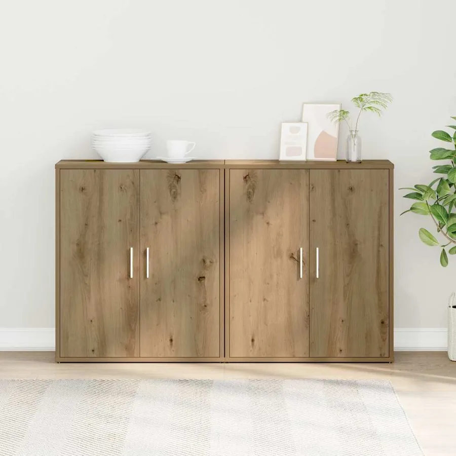 Buffet 2 pcs Chêne artisanal 60 x 31 x 70 cm Bois d'ingénierie