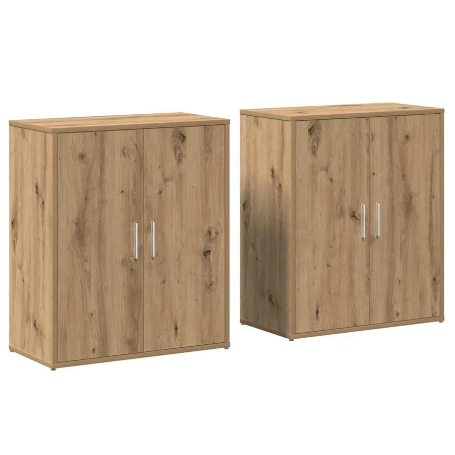 Buffet 2 pcs Chêne artisanal 60 x 31 x 70 cm Bois d'ingénierie - 2