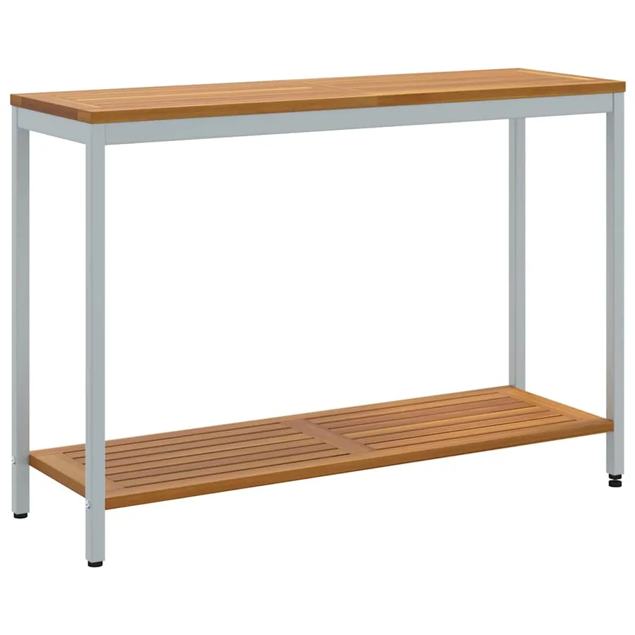 Table de jardin avec stockage Naturel et gris 110 x 35 x 75 cm - 2
