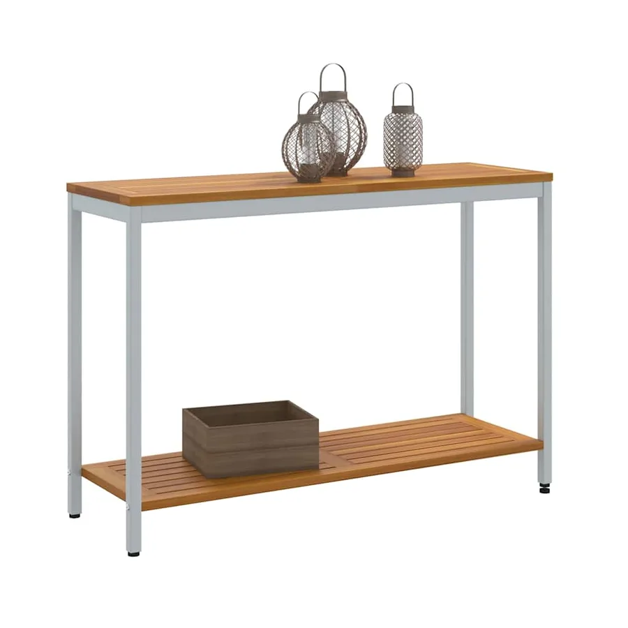 Table de jardin avec stockage Naturel et gris 110 x 35 x 75 cm - 3