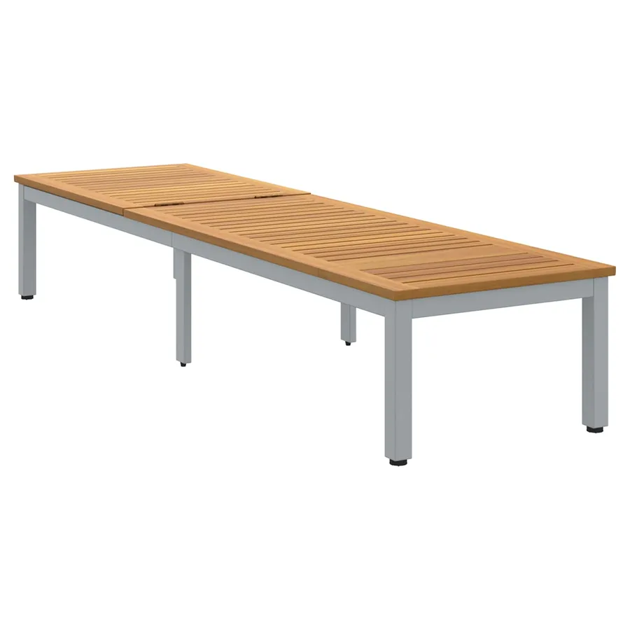 Transat Gris 200 x 55 x 35 cm Bois d'Acacia Massif - 4