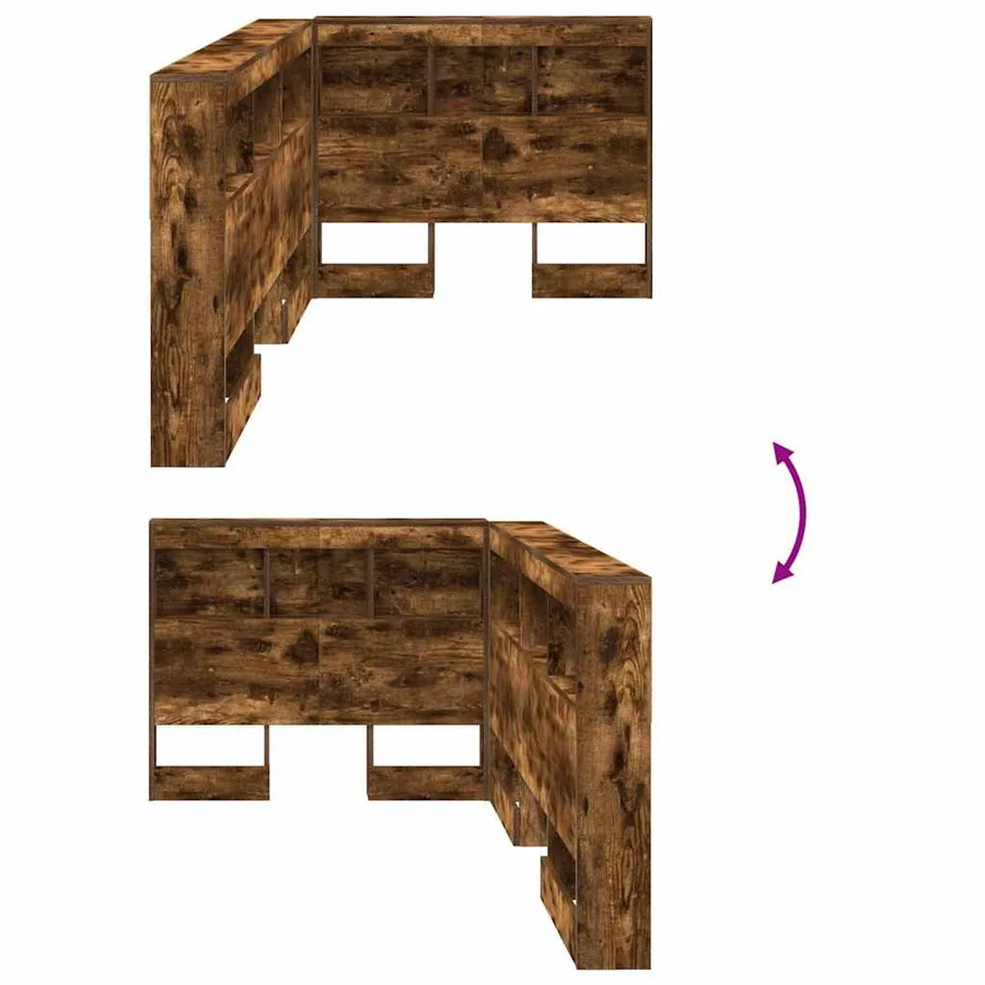 Tête de lit de rangement Chêne fumé 80 cm Bois d'ingénierie - 10