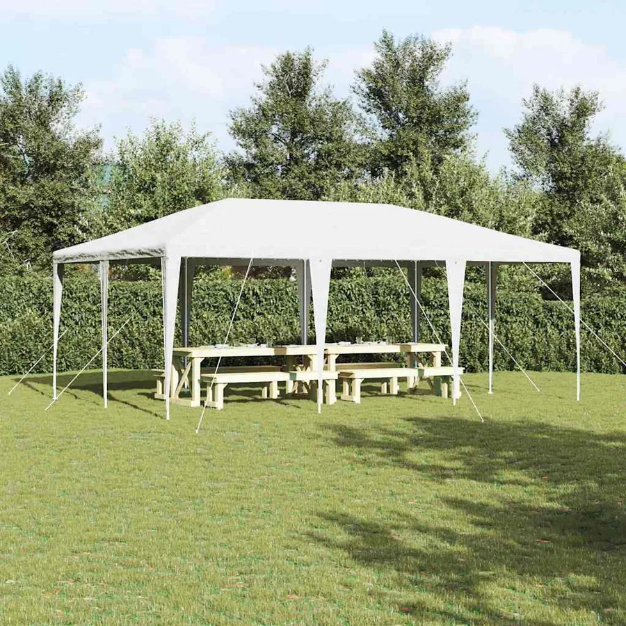 Tente de fête Blanc 600 x 400 x 266 cm Polyéthylène et acier