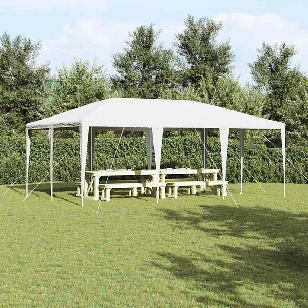Tente de fête Blanc 600 x 400 x 266 cm Polyéthylène et acier