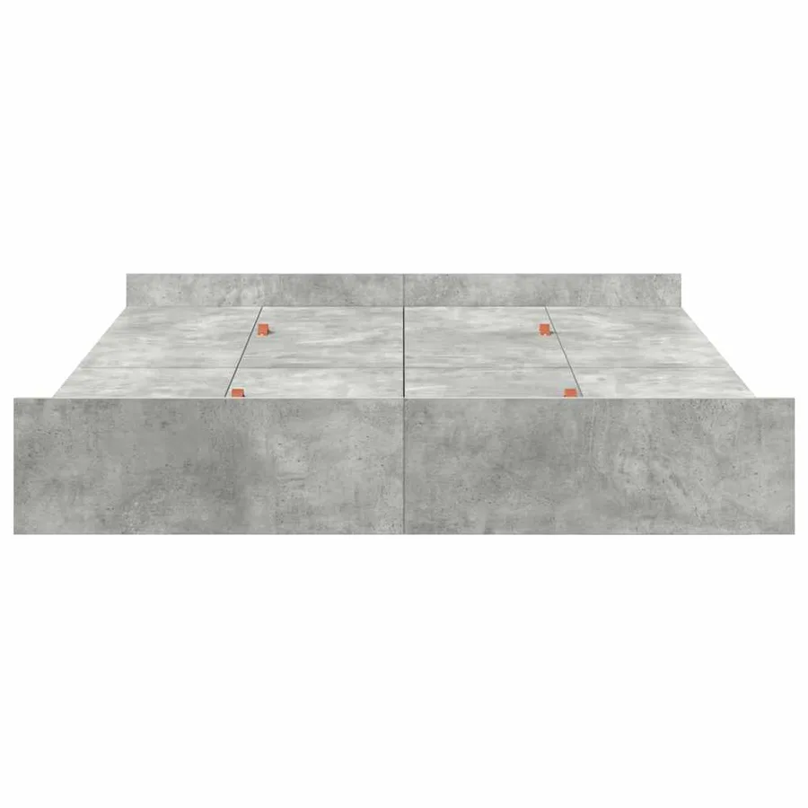 Cadre de lit avec rangement avec tiroir Gris béton 150 x 200 cm - 6