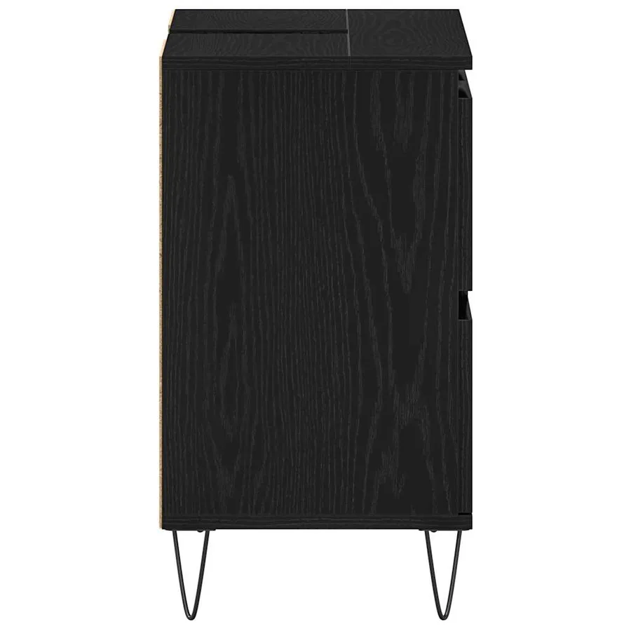 Meuble de Lavabo de Salle de Bain Chêne noir 80 x 33 x 60 cm - 7