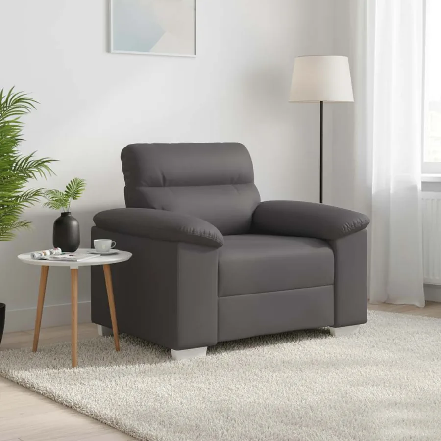 Fauteuil canapé gris 100x81x84 cm en similicuir