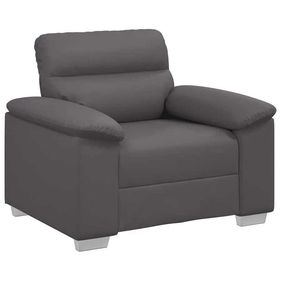Fauteuil canapé gris 100x81x84 cm en similicuir - 2