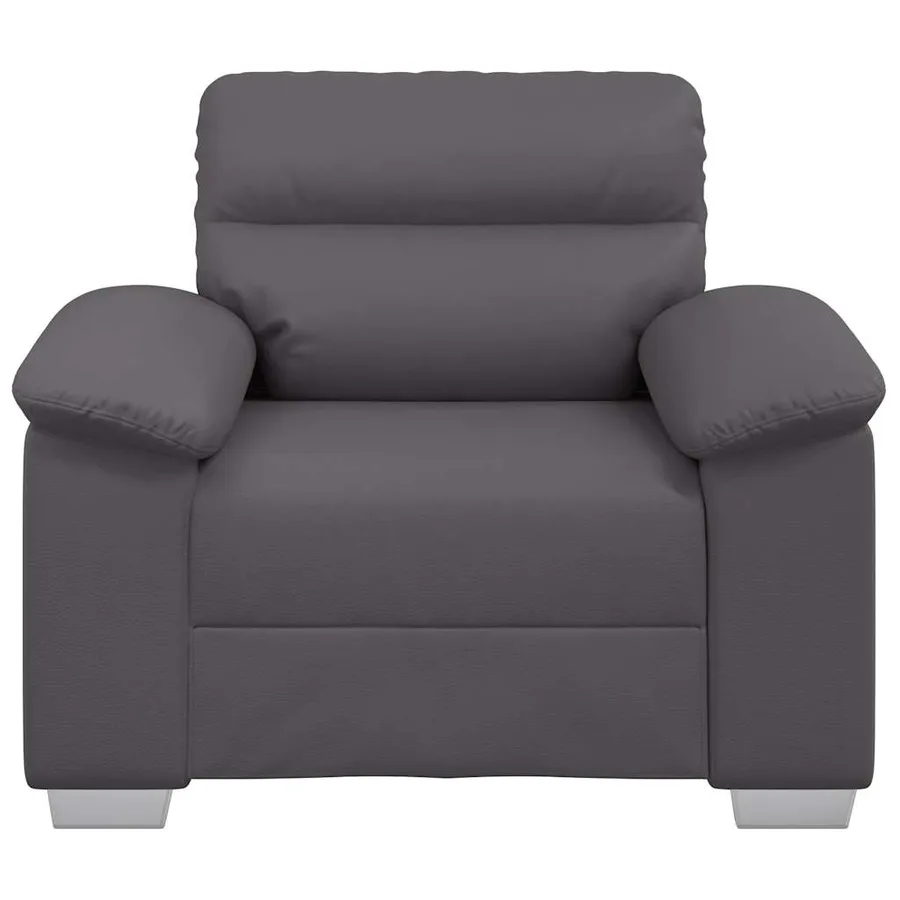Fauteuil canapé gris 100x81x84 cm en similicuir - 4