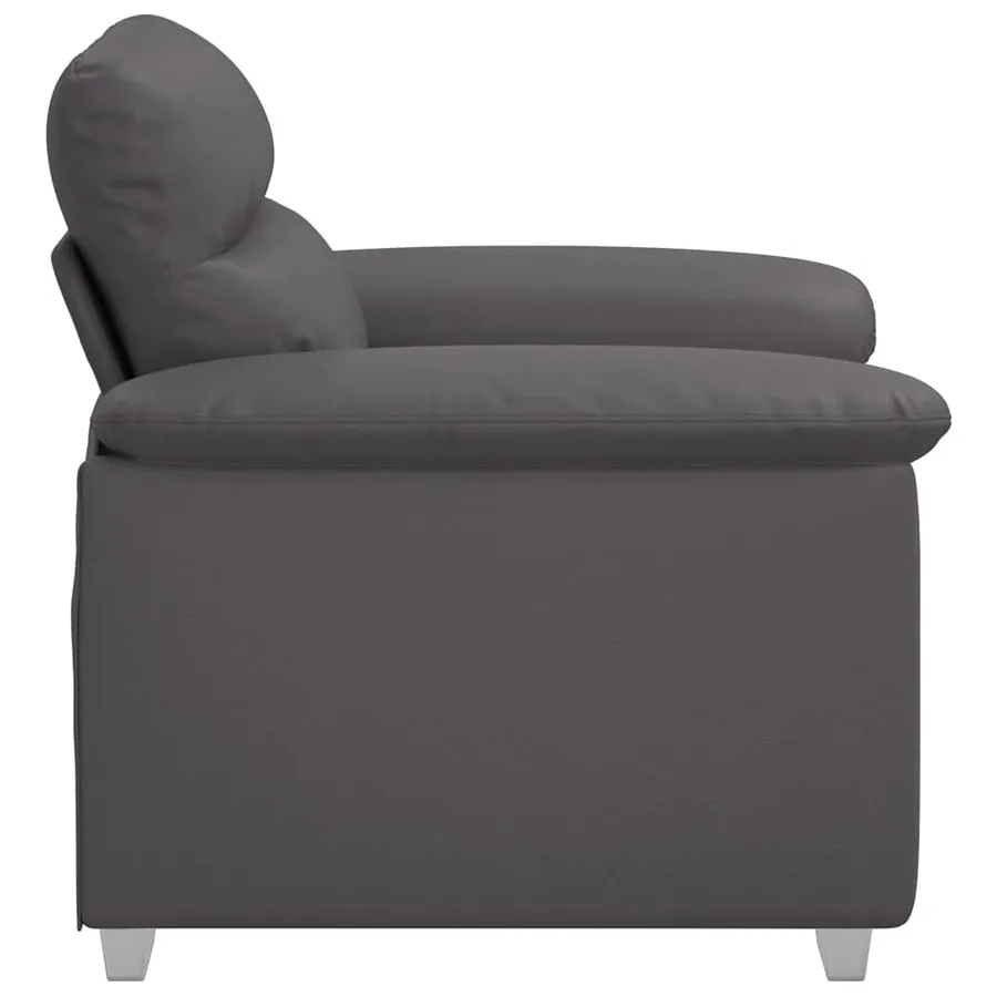 Fauteuil canapé gris 100x81x84 cm en similicuir - 5