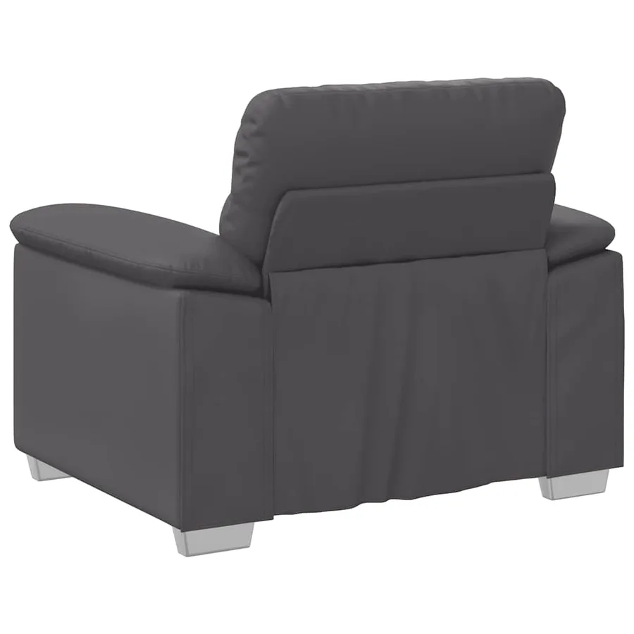 Fauteuil canapé gris 100x81x84 cm en similicuir - 6