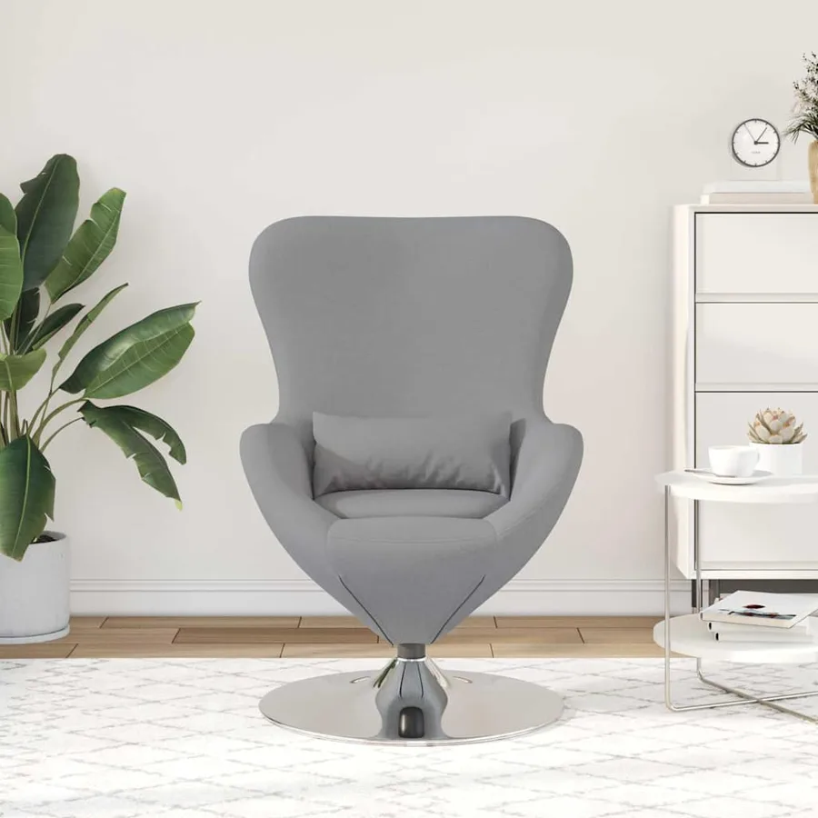 Fauteuil œuf Gris clair 63 x 73 x 90 cm tissu - 3
