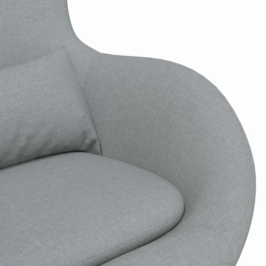 Fauteuil œuf Gris clair 63 x 73 x 90 cm tissu - 7