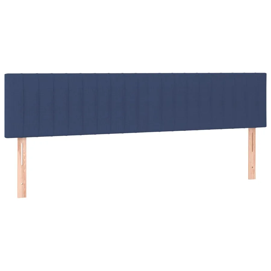 Sommier à lattes de lit et matelas et LED Bleu 200x200 cm Tissu - 7
