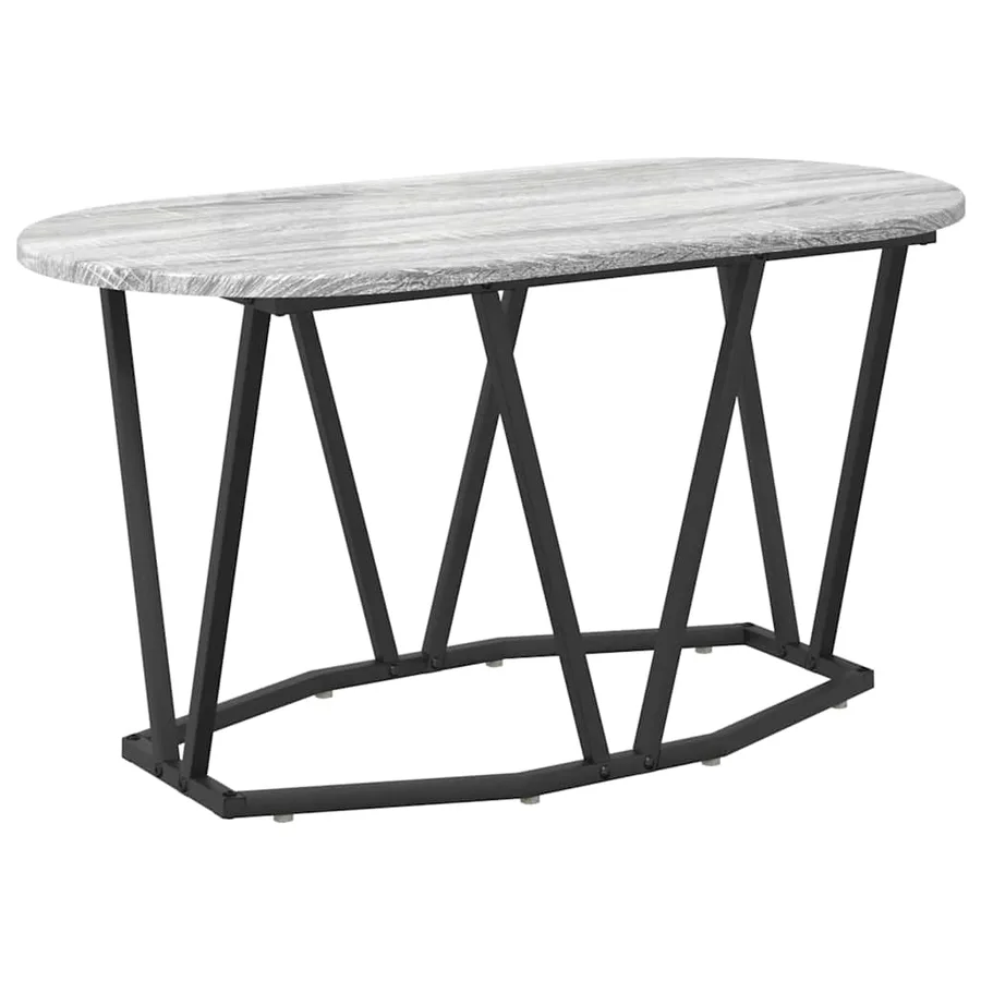 Table basse Gris 80 x 40 x 40.5 cm Bois d'ingénierie et métal - 2