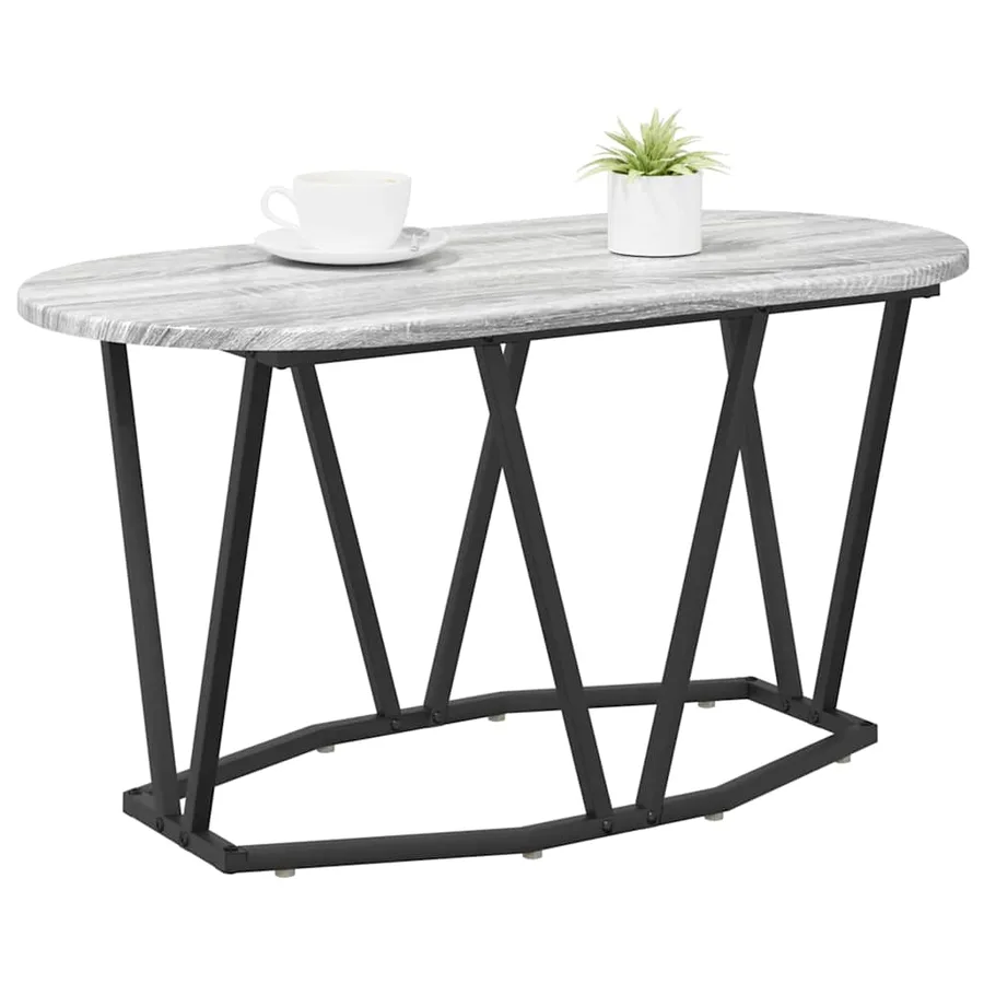 Table basse Gris 80 x 40 x 40.5 cm Bois d'ingénierie et métal - 3