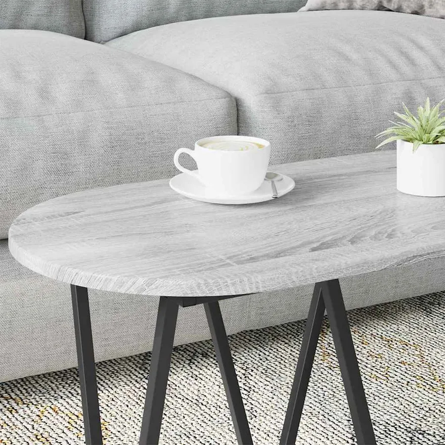 Table basse Gris 80 x 40 x 40.5 cm Bois d'ingénierie et métal - 4
