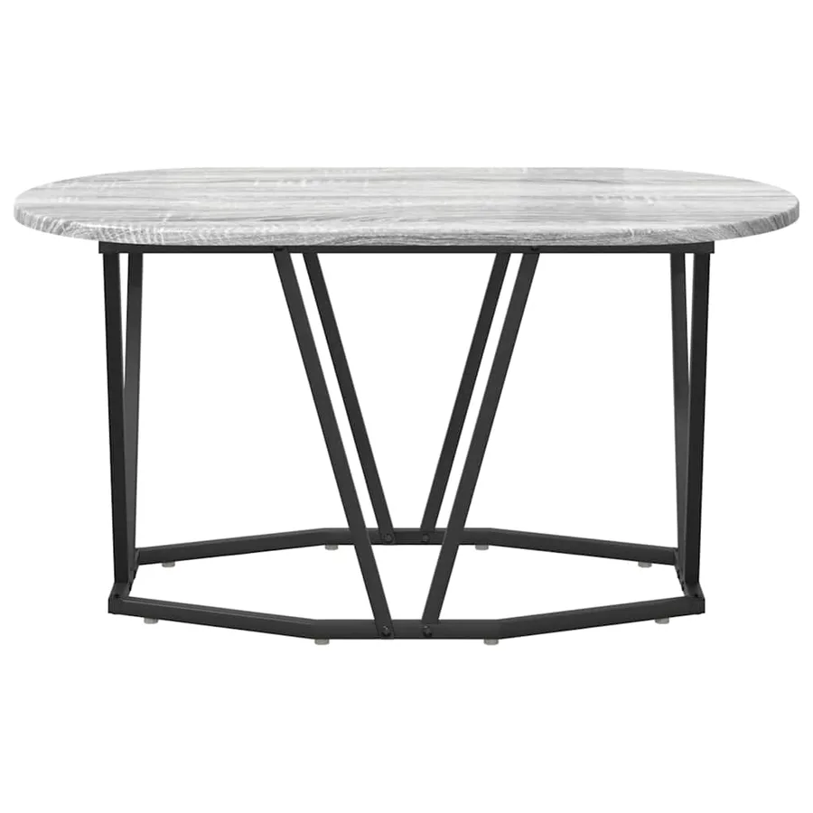 Table basse Gris 80 x 40 x 40.5 cm Bois d'ingénierie et métal - 5