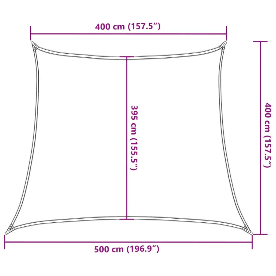 Voile d'ombrage 160 g/m² trapèze gris clair 4/5x4 m PEHD - 10