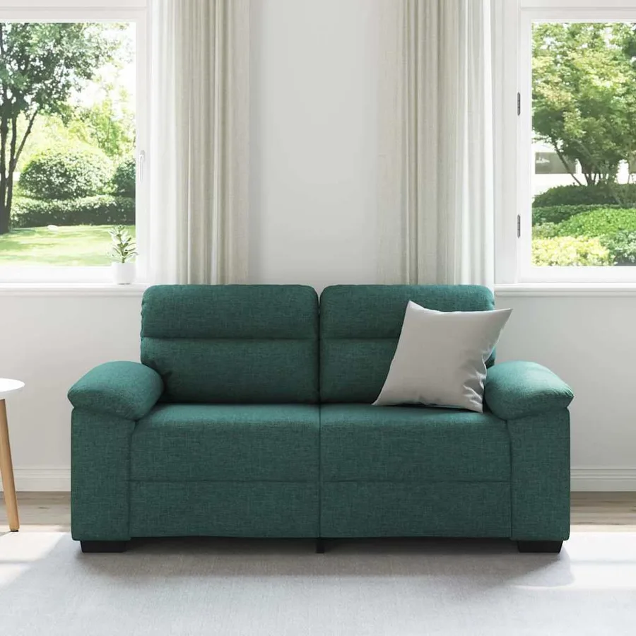 Canapé 2 places vert foncé 160 x 81 x 84 cm en tissu - 3