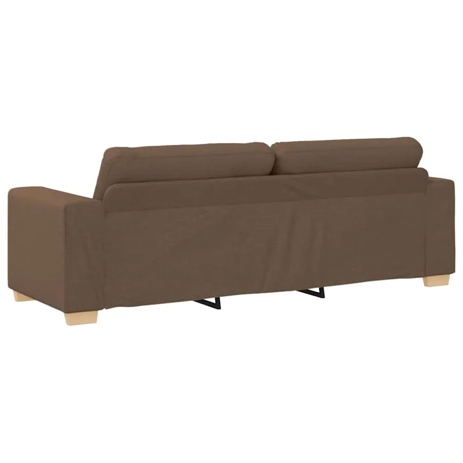Canapé 3 pcs Marron 221 x 80 x 80 cm Tissu en lin mélangé - 7