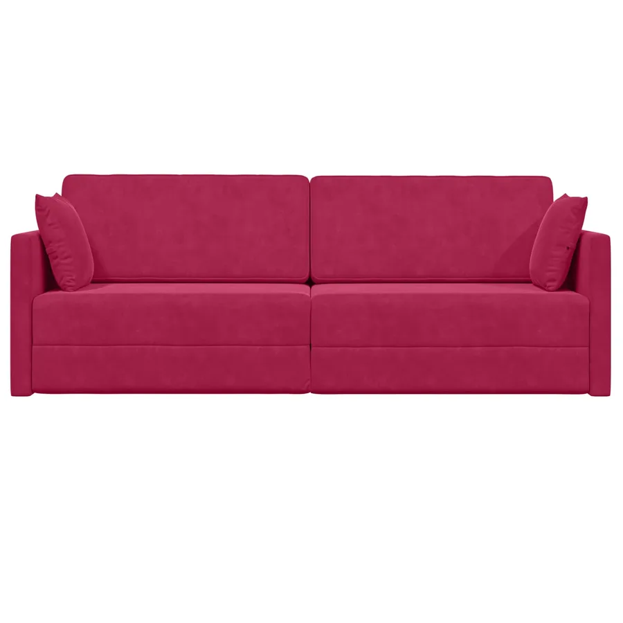 Canapé-lit au sol Bordeaux 213 x 70 x 77 cm Velours - 5