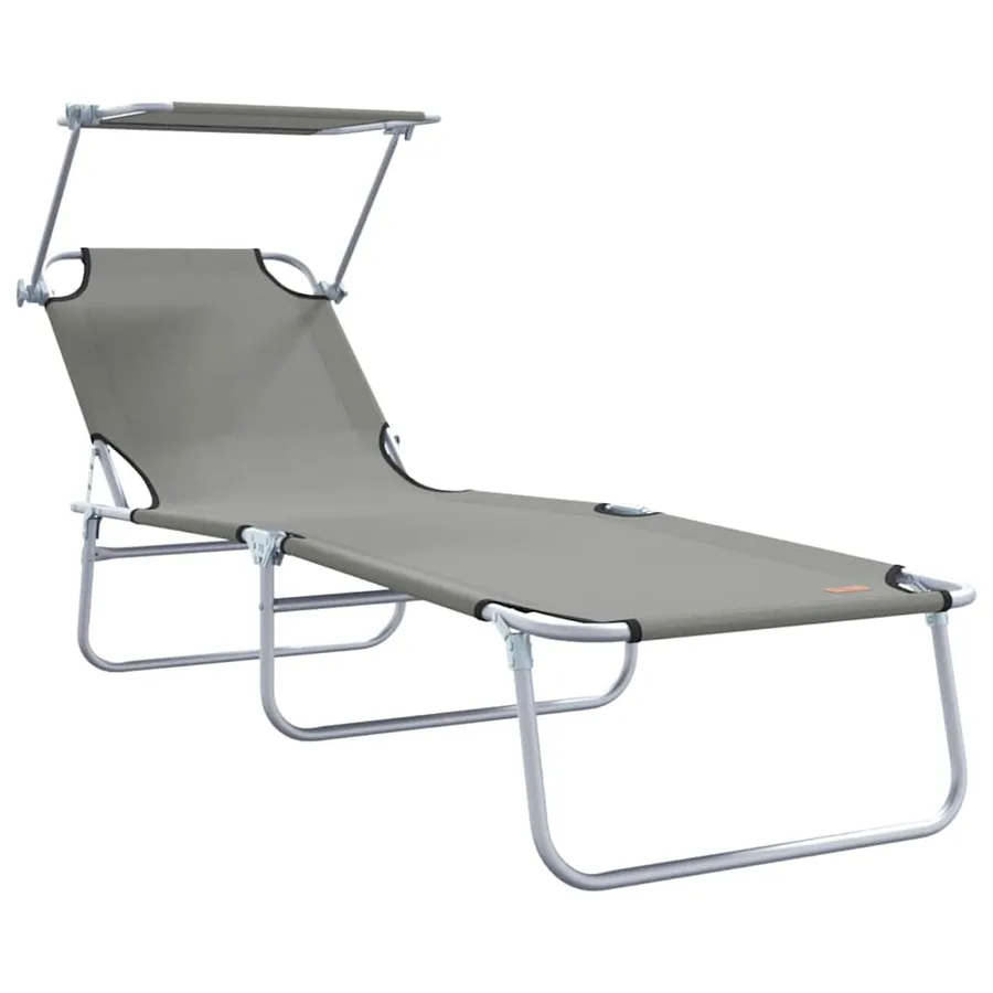 Transat 2 pcs Gris 58 x 188 x 77cm Polyester - 4