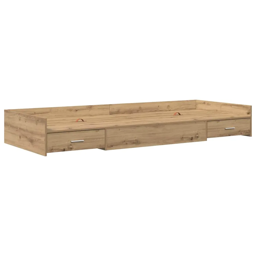 Cadre de lit Chêne artisanal 75 x 190 cm Bois d'ingénierie - 4