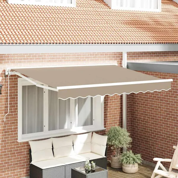 Cadre d'auvent Beige 250 x 200 cm Polyester avec revêtement PU