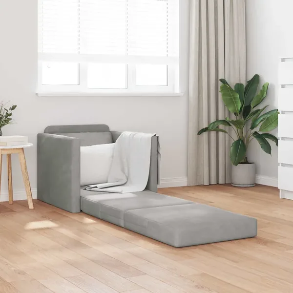 Canapé-Lit Gris clair 74 x 77 x 81 cm Velours