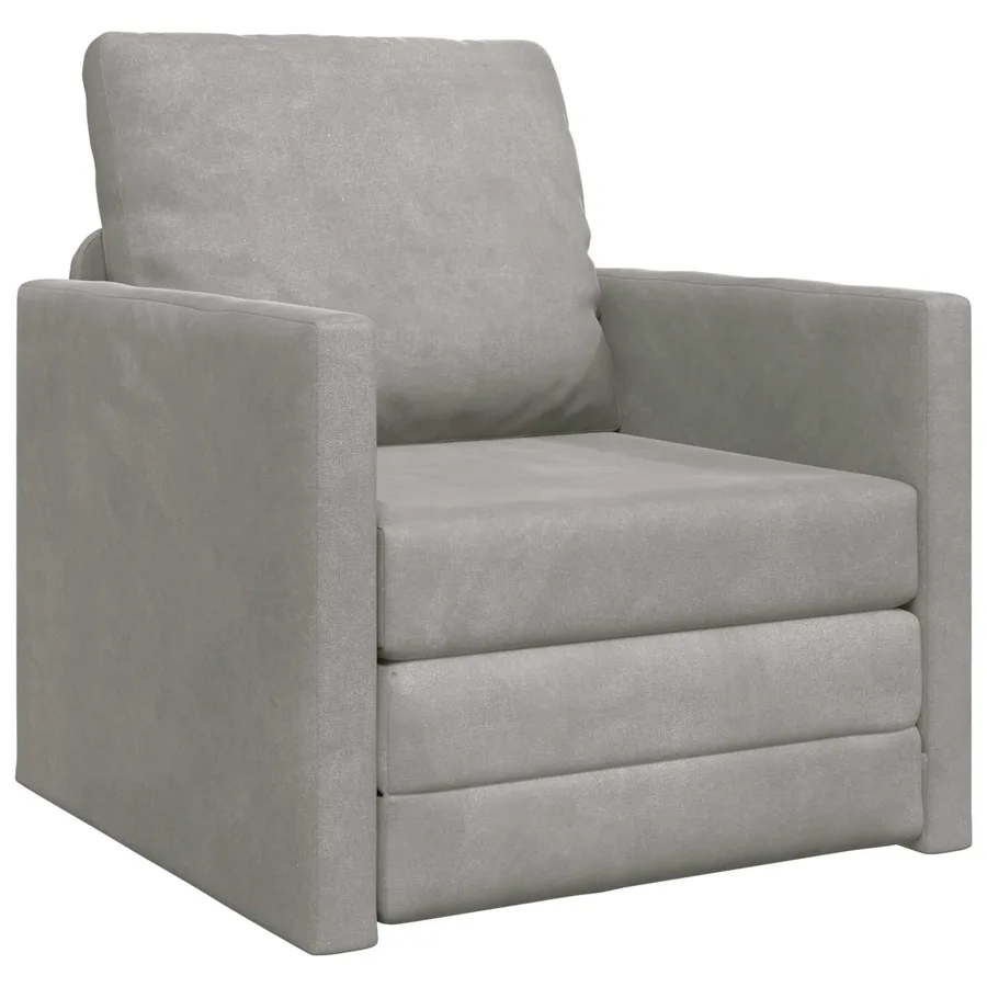 Canapé-Lit Gris clair 74 x 77 x 81 cm Velours - 2