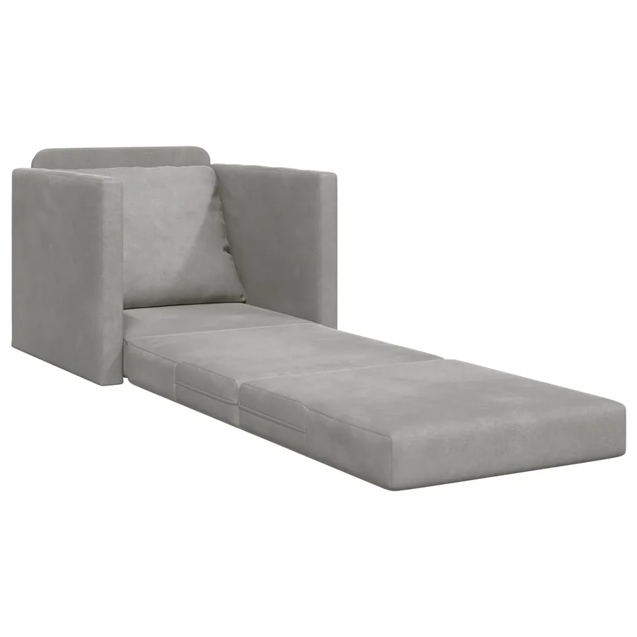 Canapé-Lit Gris clair 74 x 77 x 81 cm Velours - 4