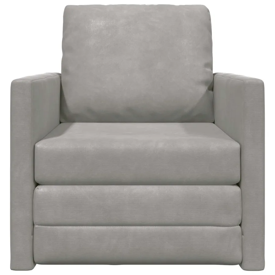 Canapé-Lit Gris clair 74 x 77 x 81 cm Velours - 5