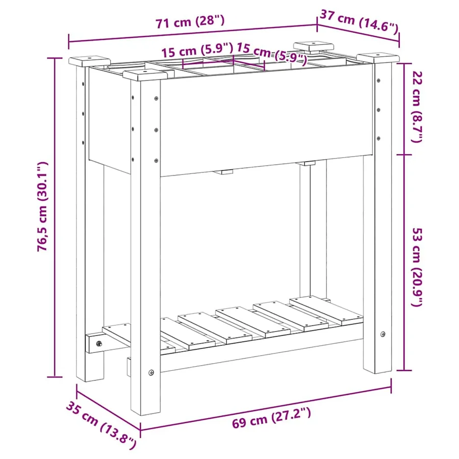 Cache-pot de jardin Beige 71 x 37 x 76,5 cm - 11