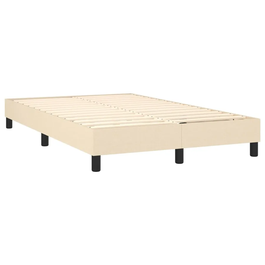 Sommier à lattes de lit avec matelas LED Crème 120x200 cm Tissu - 5