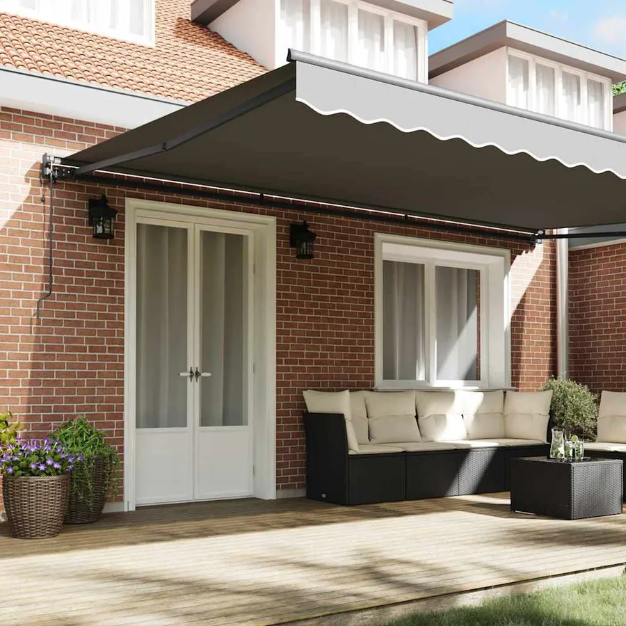 Cadre d'auvent Réglable Anthracite 4 × 3 m Acier - 3