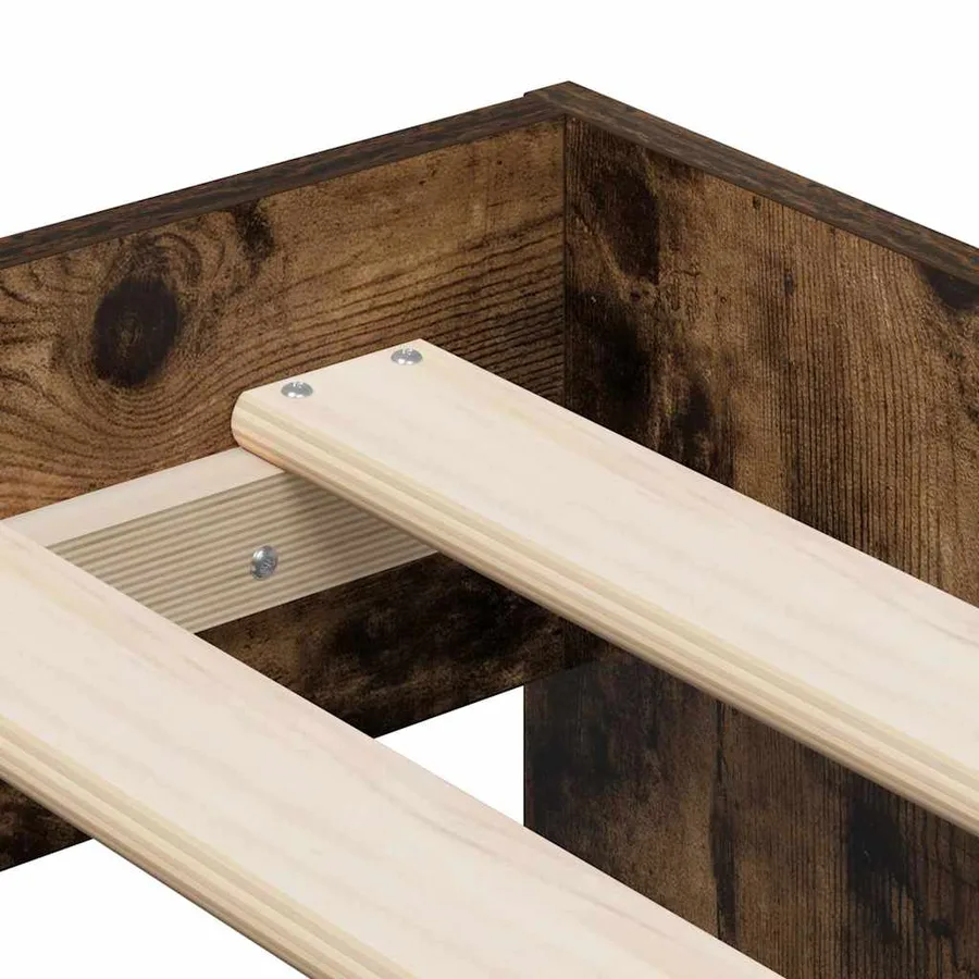 Cadre de lit avec rangement Chêne fumé 75 cm Bois d'ingénierie - 10