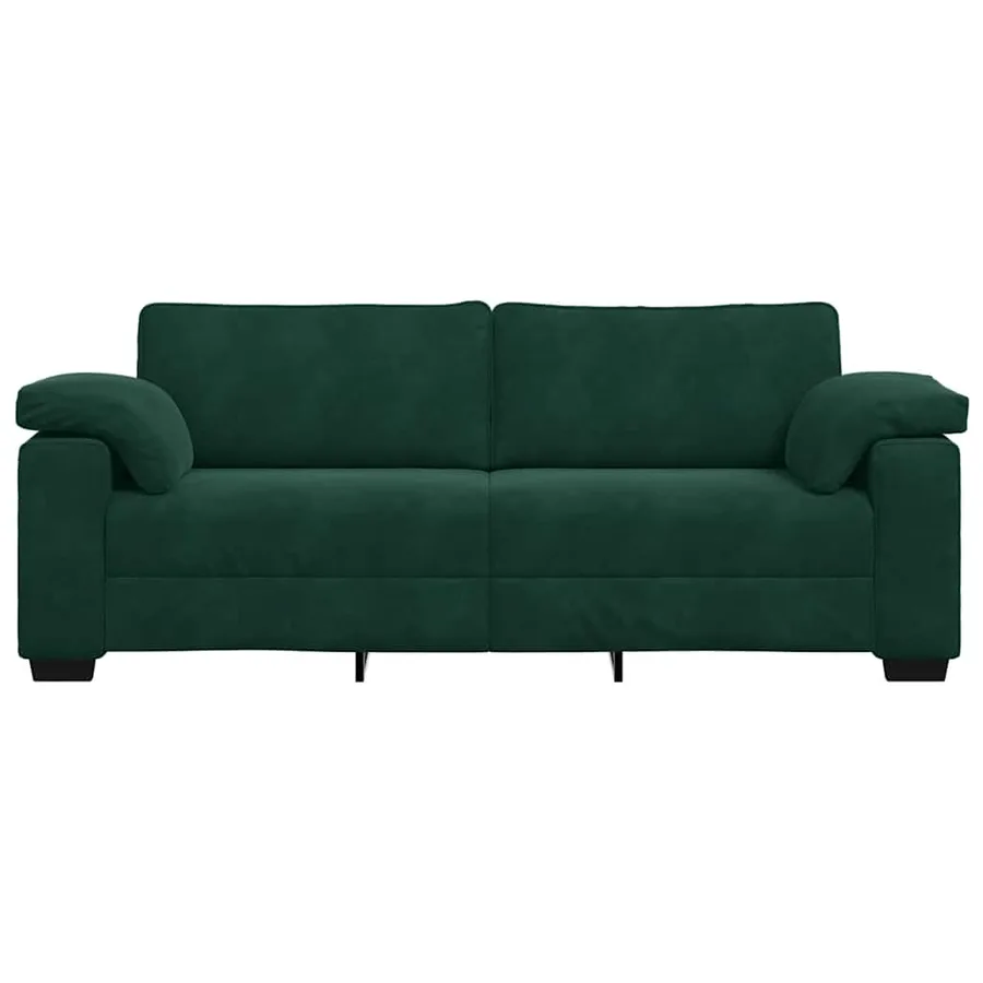 Canapé 3 places vert foncé 220 x 77 x 82 cm velours - 4