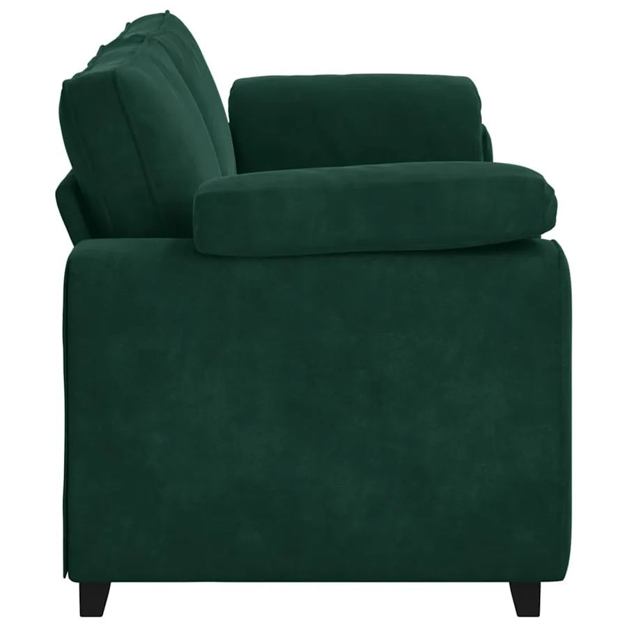 Canapé 3 places vert foncé 220 x 77 x 82 cm velours - 5
