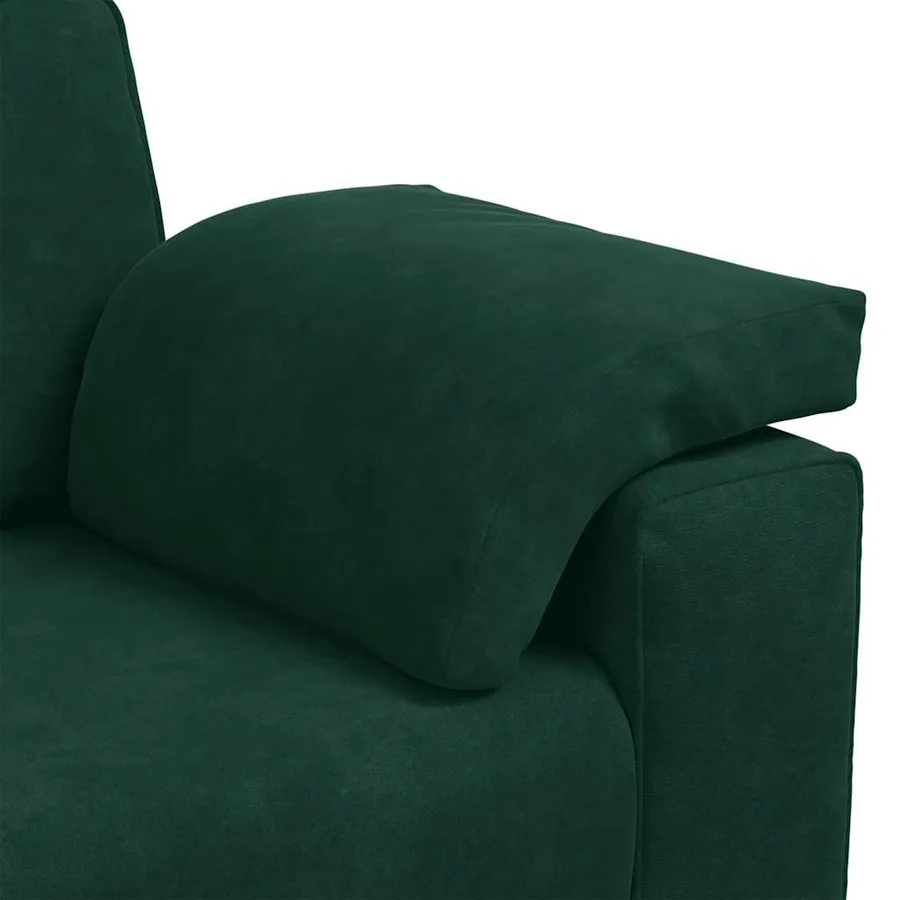Canapé 3 places vert foncé 220 x 77 x 82 cm velours - 7